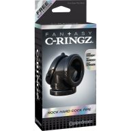   Pénisz- és heregyűrű, Pipedream - Fantasy C-Ringz, Rock Hard Cock Pipe, 6–10 cm, fekete, vízálló, rugalmas TPR, stimuláló, erekciót fokozó