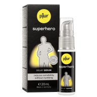   Késleltető szérum férfiaknak, pjur, Superhero Delay Serum, 20 ml, átlátszó, érzékenységcsökkentő, gyors hatás, latex óvszerrel kompatibilis