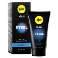   Férfi stimuláló gél, Pjur, MAN Steel Gel, 50 ml, áttetsző, paprika kivonattal, intim bőrápoló, vérbőségfokozó, melegítő hatás, férfiaknak