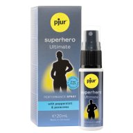   Késleltető spray férfiaknak, pjur, Superhero Ultimate Spray, 20 ml, natúr, gyógynövényes, érzékenységcsökkentő, lidokain- és benzokain-mentes