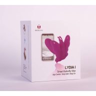   Csiklóvibrátor, Realov, Lydia I Smart Butterfly, 8,7 cm, lila, app-vezérelt, Bluetooth-os, akkumulátoros, vízálló, dupla motoros, halk, bőrbarát ABS
