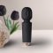 Masszírozó vibrátor, Rocks-Off, Rechargeable Mini Wand - Black Tulip, 11–15 cm, 3–3,4 cm átmérő, fekete, akkumulátoros, vízálló, szilikon, 16 mód