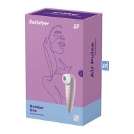   Léghullámos csiklóizgató, Satisfyer, Number One, 14,3 cm, rózsaszín, 2x AAA elemes, vízálló, 11 fokozat, levehető szilikon fej, ergonomikus