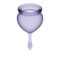Menstruációs kehely szett, Satisfyer, Feel Good Menstrual Cup, 15 ml + 20 ml, lila, orvosi szilikon, szivárgásmentes, antibakteriális tárolóval