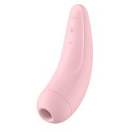   Léghullámos csiklóizgató és vibrátor, Satisfyer, Curvy 2+, 14 cm, rózsaszín, app-vezérelt, akkumulátoros, vízálló, bőrbarát szilikon