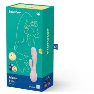   Okosvibrátor, Satisfyer, Mono Flex, 20,4 cm, rózsaszín, kétmotoros, app-vezérelt, vízálló, akkumulátoros, szilikon + ABS, G-pont és csikló