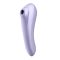 Léghullámos csiklóizgató és G-pont vibrátor, Satisfyer, Dual Pleasure, 16–20 cm, lila, app-vezérelt, akkumulátoros, vízálló