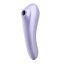 Léghullámos csiklóizgató és G-pont vibrátor, Satisfyer, Dual Pleasure, 16–20 cm, lila, app-vezérelt, akkumulátoros, vízálló