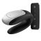 Páros vibrátor, Satisfyer, Double Fun, 9,3 x 4,2 x 6,17 cm, fekete, app-vezérelt, akkumulátoros, vízálló (IPX7), csikló és G-pont stimuláció