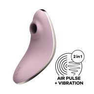  Léghullámos csiklóizgató és vibrátor, Satisfyer, Vulva Lover 1, 12,3 cm, lila, akkumulátoros, vízálló, 2 motoros, bőrbarát szilikon, suttogó üzemmód