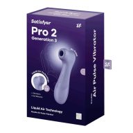   Léghullámos csiklóizgató, Satisfyer, Pro 2 Generation 3 with Liquid Air, lila, akkumulátoros, vízálló, 11 léghullámos + 12 rezgési mód