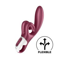   Csiklóizgatós vibrátor, Satisfyer, Touch Me, 21-25 cm, piros, 3 motoros, g-pontos, kettős stimuláció, osztott csiklóizgató