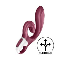   G-pont vibrátor, Satisfyer, Love Me, 21-25 cm, bordó szilikon, vízálló, akkumulátoros, osztott csiklóizgató karokkal, 3 motor, 12 program
