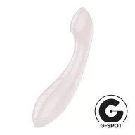   G-pont vibrátor, Satisfyer, G-Force, 19 cm, bézs, szilikon, akkumulátoros, vízálló (IPX7), 10 mód 5 intenzitás, ergonomikus, csiklóizgatásra is