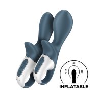   Csikló és G-pont vibrátor, Satisfyer, Air Pump Booty 2, 16–20 cm, sötétszürke, felfújható, 12 mód, akkumulátoros, vízálló, uniszex, ABS