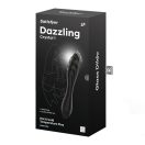 Üveg dildó, Satisfyer, Dazzling Crystal 1, 18,2 cm, fekete, kétvégű, bordázott és pöttyös felület, G-pont stimulációhoz, hőálló, vízálló