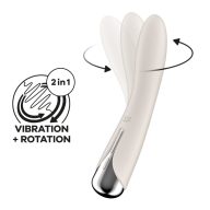   G-pont vibrátor, Satisfyer, Spinning Vibe 1, 17,5 cm, bézs, akkumulátoros, vízálló, forgó fej, 12 vibrációs mód, 5 forgási sebesség, szilikon