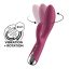 Rabbit vibrátor, Satisfyer, Spinning Rabbit 1, 20 cm, piros, akkumulátoros, vízálló, szilikon, forgó, G-pont és csikló stimuláció, 3 motoros
