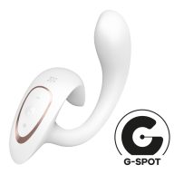   Csikló- és G-pont vibrátor, Satisfyer, G for Goddess 1, 18,5 cm, fehér, akkumulátoros, vízálló, szilikon, kétmotoros, 12 programos