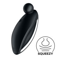   Csiklóvibrátor, Satisfyer, Spot On 2, 6-10 cm, fekete, akkumulátoros, vízálló, szilikon, 12 rezgési mód, kompakt, kezdőknek, kerek fej