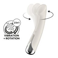   G-pont vibrátor, Satisfyer, Spinning G-Spot 1, 16,5 cm, bézs, szilikon, akkumulátoros, vízálló (IPX7), forgó fejű, 12 rezgésmód, 5 forgásprogram