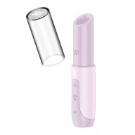   Csikló szívó vibrátor, Satisfyer, Secret Kiss, 13 cm, lila, szilikon, vízálló, akkumulátoros, rúzs formájú, 3D Air Pulse, 3 pozíció, 10 intenzitás