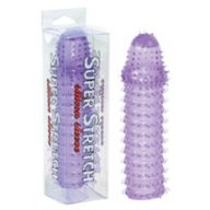   Péniszköpeny, Seven Creations, Super Stretch Lilac Silicone Sleeve, 11-15 cm, lila, szilikon, szuper nyúlékony, vízálló, izgató felszínű