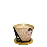   Masszázsgyertya, Shunga, Massage Candle Vanilla, 170 ml, natúr, vanília illatú, szójaviasz alapú, kézmeleg olajjá olvad, 40 órás égés