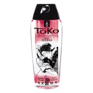   Vízbázisú síkosító, Shunga, TOKO Aroma, 165 ml, áttetsző, eper-pezsgő ízű és illatú, cukormentes, latexbarát, hosszan tartó, foltmentes