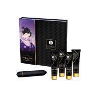   Közös szett, Shunga, Naughty Geisha's, 6-10 cm, vegyes, vízbázisú síkosító, illatos csikló- és G-pont krémek, mini vibrátor 10 fok., elemes (1xAAA)