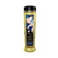   Masszázsolaj, Shunga, Midnight Flower, 240 ml, áttetsző, ylang-ylang illatú, természetes olajokkal, bőrtápláló és hidratáló, melegíthető