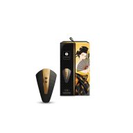   Masszírozó vibrátor, Shunga, OBI BLACK, 11-15 cm, fekete, akkumulátoros, vízálló, halk, 5 sebesség, 10 vibráció, világítással, rugalmas fej, ABS