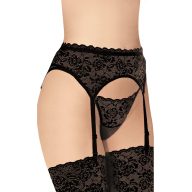   Harisnyatartó szett, Softline, Garterbelt 3305, S/M, fekete, műszál, bugyival, szexi, combfixhez, mindennapi viselethez és intim együttlétre is