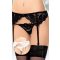 Harisnyatartó, Softline, Garterbelt 3309, S/M, fekete, műszálas, szexi, erotikus, bugyival szett, combfixhez