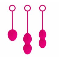   Gésa golyó szett, Svakom, Nova Ball, 3 darabos, 49–95 gramm, piros, vízálló, testbarát szilikon, belső masszázsgolyók