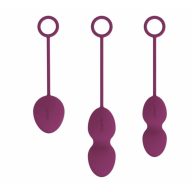   Gésa golyó szett, Svakom, Nova Ball Violet, 3 db, 49/75/95 g, 3-3,4 cm, lila, szilikon, vízálló, vibrációs hatású