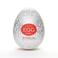   Maszturbátor tojás, Tenga, Keith Haring EGG Party, 6-10 cm, színtelen, ultra rugalmas TPE, texturált belső, vízálló, többször használható